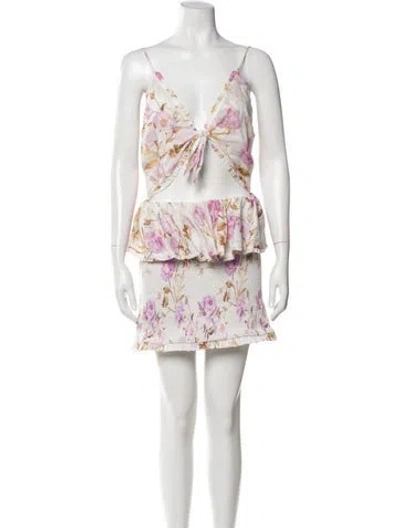 Pre-owned V. Chapman Floral Print Mini Dress In Multi