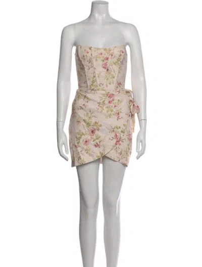 Pre-owned V. Chapman Floral Print Mini Dress In Multi