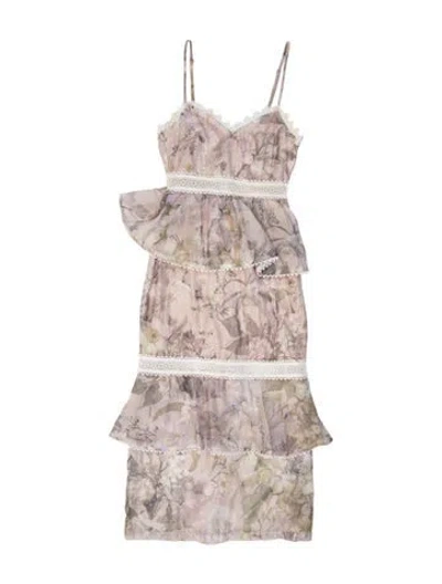 Pre-owned V. Chapman Floral Print Mini Dress In Multicolor