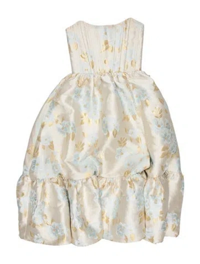 Pre-owned V. Chapman Floral Print Mini Dress In Neutrals