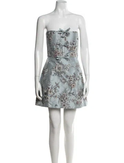 Pre-owned V. Chapman Floral Print Mini Dress In White