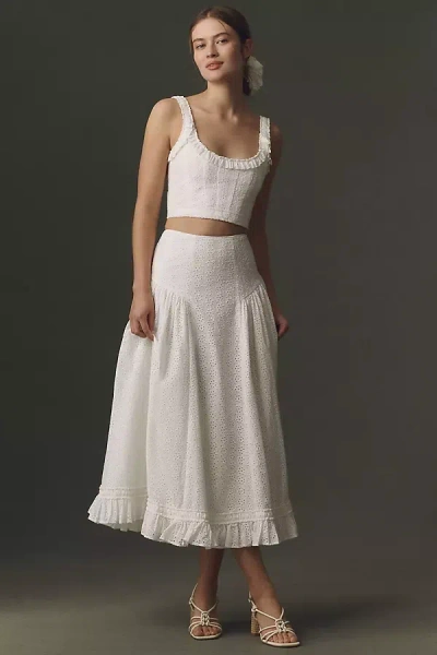 V. Chapman Hunter Top And Midi Skirt Set In White
