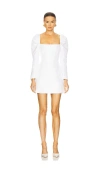 V. Chapman Katie Mini Dress In White Windsor Brocade