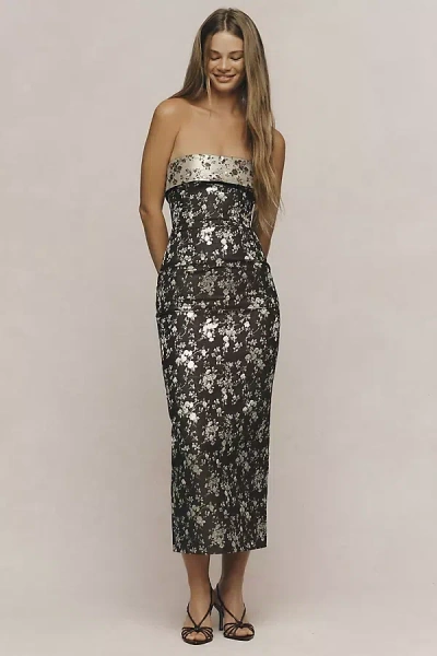 V. Chapman Kennedy Strapless Maxi Dress In Brown