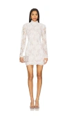 V. Chapman Kiara Mini Dress In White Chantilly Lace