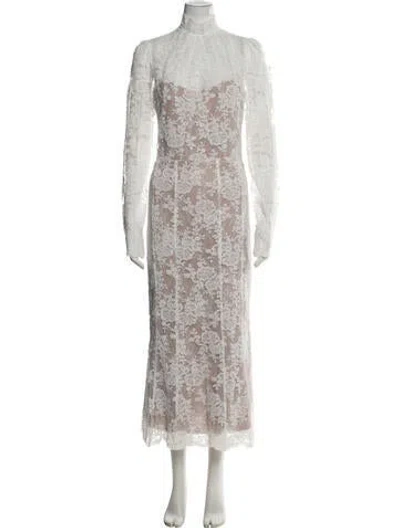 Pre-owned V. Chapman Lace Pattern Long Dress W/ Tags In Multicolor