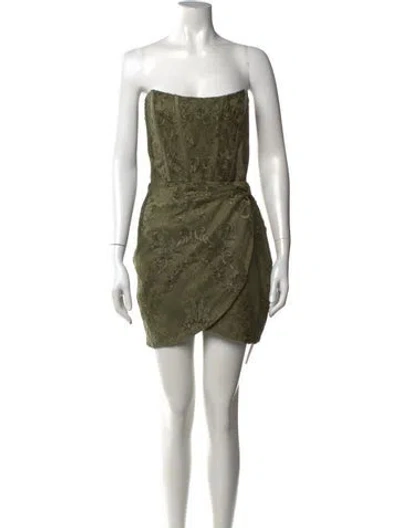 Pre-owned V. Chapman Lace Pattern Mini Dress W/ Tags In White