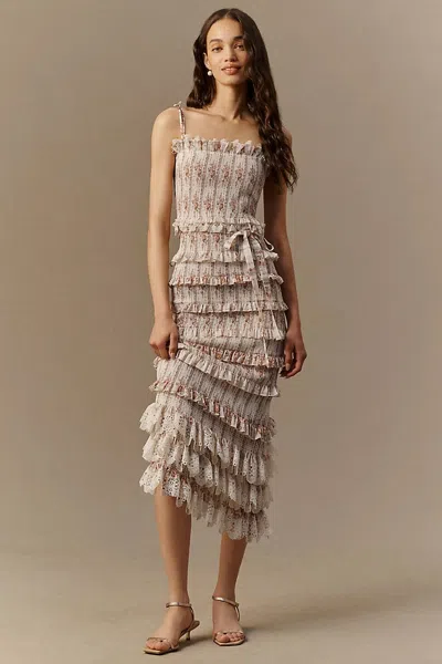 V. Chapman Lilian Linen Maxi Dress In Beige