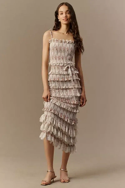 V. Chapman Lilian Satin Maxi Dress In Multi