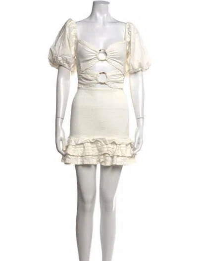 Pre-owned V. Chapman Linen Mini Dress In Neutrals