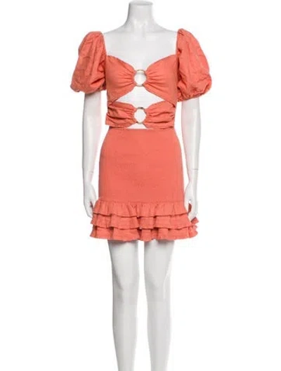 Pre-owned V. Chapman Linen Mini Dress In Pink