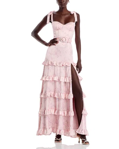 V. Chapman Lisianthus Sleeveless Ruffled Corset Gown In Blush Bouqet