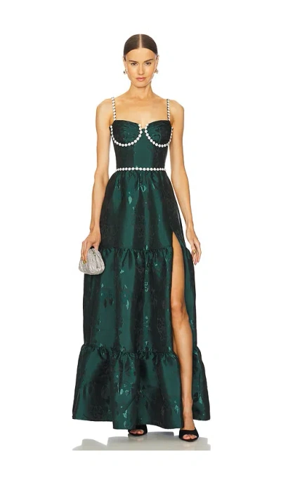 V. Chapman Lucetta Dress In Emerald Baroque Floral
