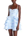 V. Chapman Luciana Embellished Mini Dress In Chambray Blue Baroque