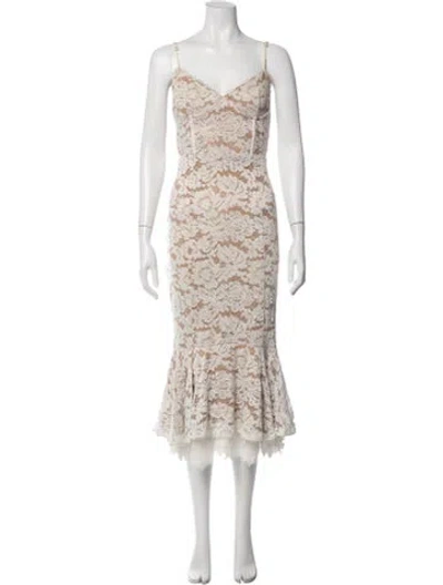 Pre-owned V. Chapman Nylon Midi Length Dress In Neutral