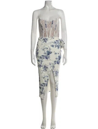 Pre-owned V. Chapman Nylon Midi Length Dress W/ Tags In White