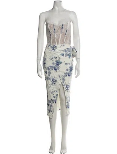 Pre-owned V. Chapman Nylon Midi Length Dress W/ Tags In White
