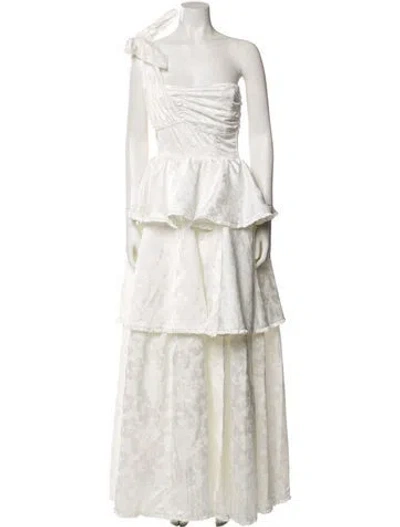 Pre-owned V. Chapman One-shoulder Long Dress W/ Tags In White