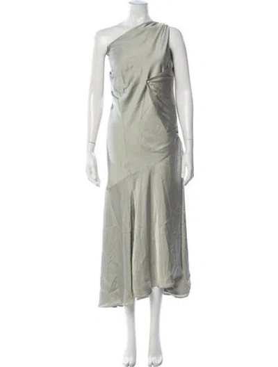 Pre-owned V. Chapman One-shoulder Midi Length Dress In Green