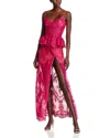 V. Chapman Ophilia Lace Corset Maxi Dress In Vivacious