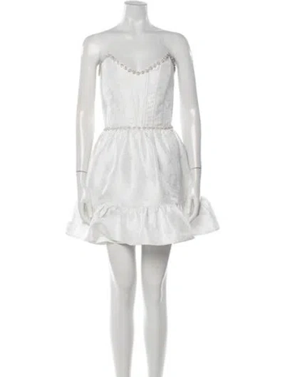 Pre-owned V. Chapman Patterned Mini Dress In White