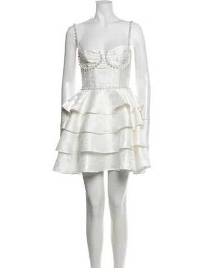 Pre-owned V. Chapman Patterned Mini Dress In White