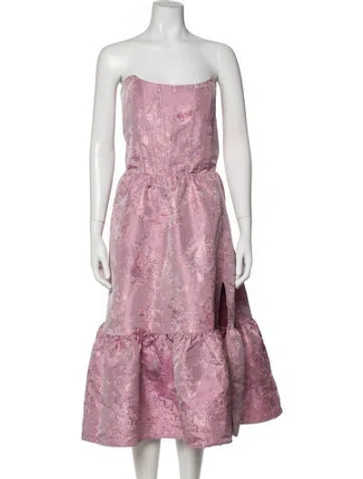 Pre-owned V. Chapman Printed Knee-length Dress W/ Tags In Pink