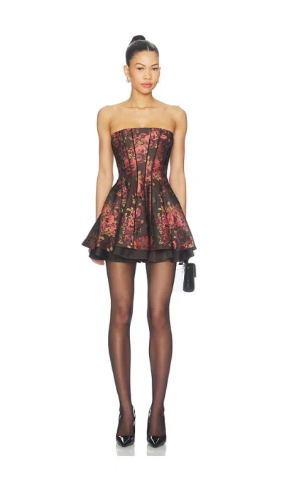 V. Chapman Rosemary 원피스 In Dark Rose Brocade