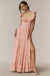 V. Chapman Rosetta Corset Off-the-shoulder Maxi Dress In Pink