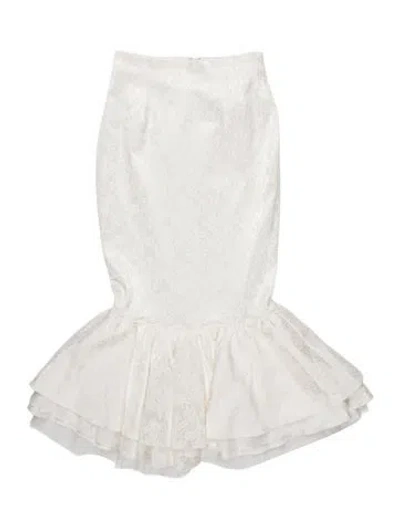 Pre-owned V. Chapman Satin Mini Skirt W/ Tags In White