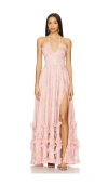 V. Chapman Scarlette Gown In Light Pink Tapestry Rose
