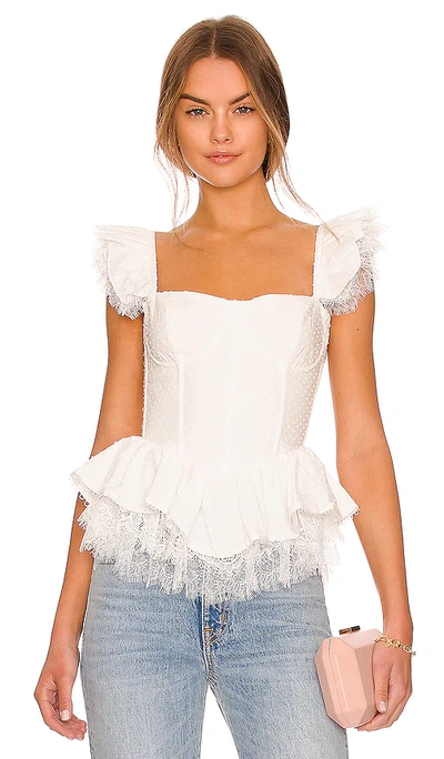 V. Chapman Sorento Corset Top In White Meringue