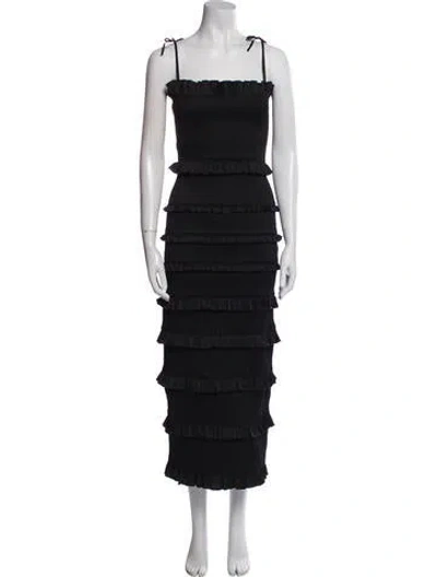 Pre-owned V. Chapman Square Neckline Long Dress In Black