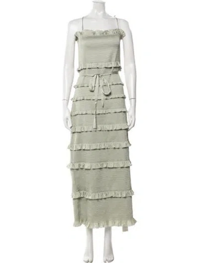 Pre-owned V. Chapman Square Neckline Long Dress W/ Tags In Green