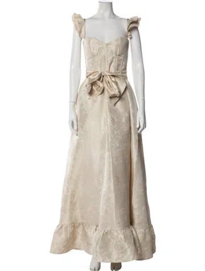 Pre-owned V. Chapman Square Neckline Long Dress W/ Tags In Neutrals