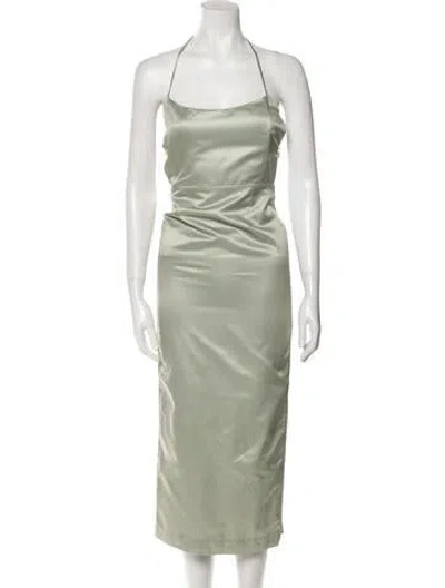 Pre-owned V. Chapman Square Neckline Midi Length Dress In Green