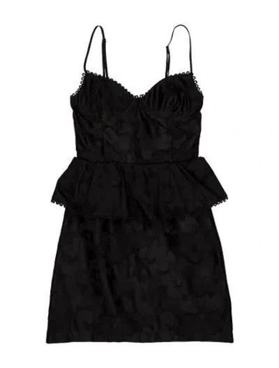Pre-owned V. Chapman Square Neckline Mini Dress In Black