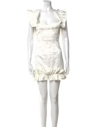 Pre-owned V. Chapman Square Neckline Mini Dress In Neutral
