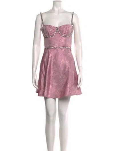 Pre-owned V. Chapman Square Neckline Mini Dress In Pink