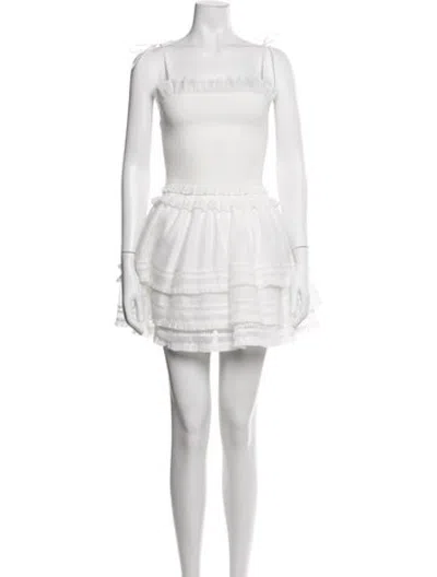 Pre-owned V. Chapman Square Neckline Mini Dress W/ Tags In White