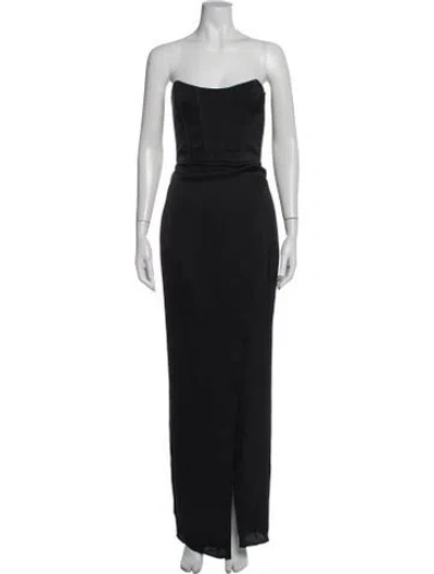 Pre-owned V. Chapman Strapless Long Dress In Black