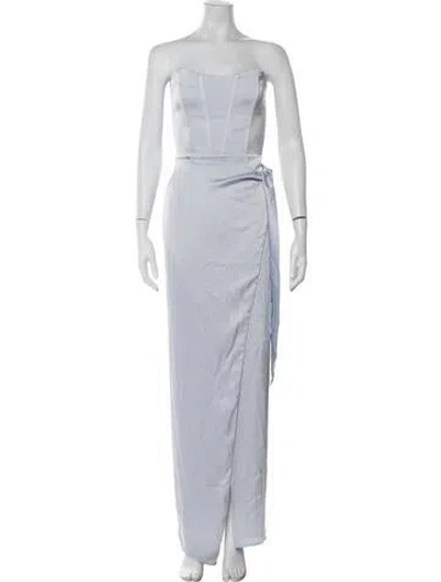 Pre-owned V. Chapman Strapless Long Dress In Blue