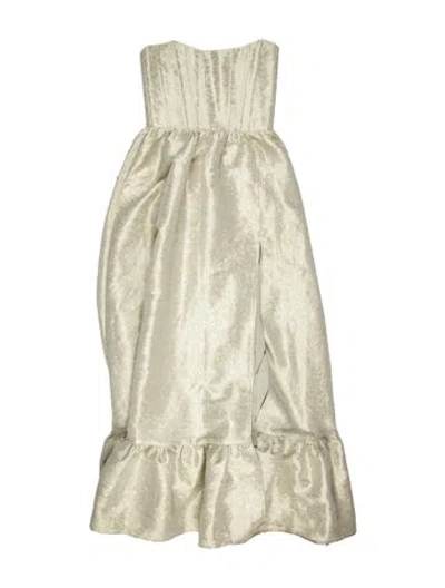 Pre-owned V. Chapman Strapless Long Dress In Green