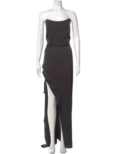 Pre-owned V. Chapman Strapless Long Dress In Grey