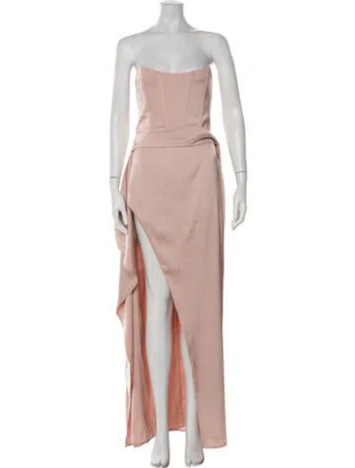 Pre-owned V. Chapman Strapless Long Dress In Pink