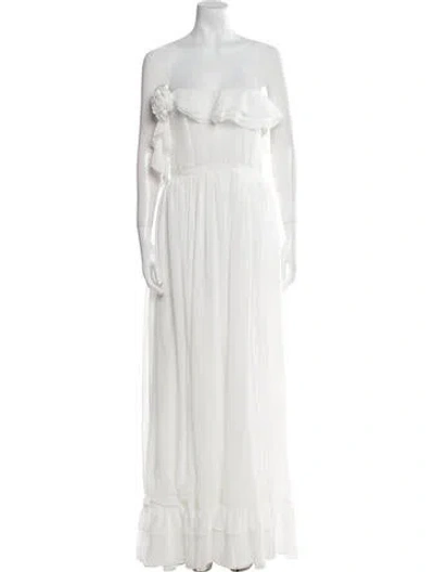 Pre-owned V. Chapman Strapless Long Dress In White