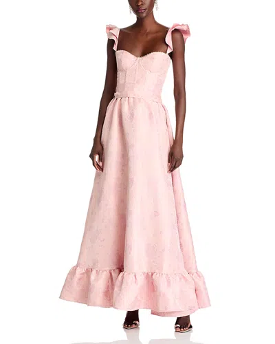 V. Chapman The Veronica Dress In Light Pink Windsor Brocade