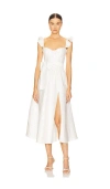 V. Chapman Vera Bustier Midi Dress In White Baroque Floral