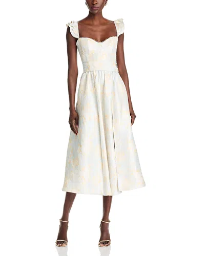 V. Chapman Vera Corset Midi Dress In Sky Windsor Brocade