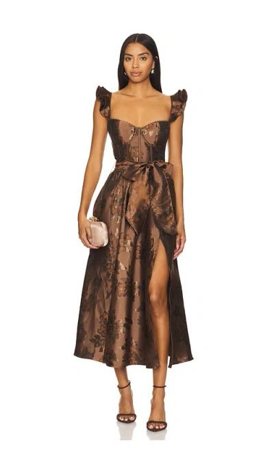 V. Chapman Vera Dress In Cocoa Baroque Floral